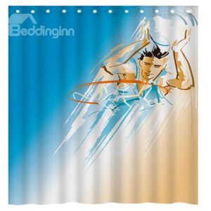 Artistic Design P;aying Basketball Man 3D Shower Curtain
