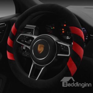 Super Soft Dual Colorblock Plush Steering Wheel Cover