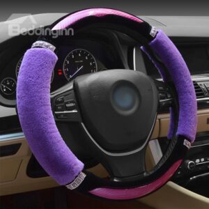 Elegant Classic Mounted Plush Steering Wheel Cover