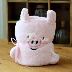 Warm Flannel Cute Pink Pig Baby Blanket