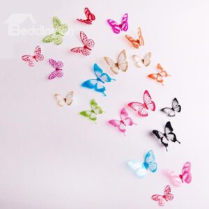 Wonderful Colorful 3D Butterfly Removable 3D Wall Sticker 18 Pieces