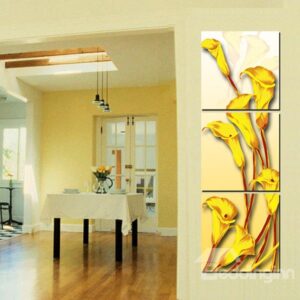 Unique Yellow Golden Calla 3-Panel Wall Art Prints