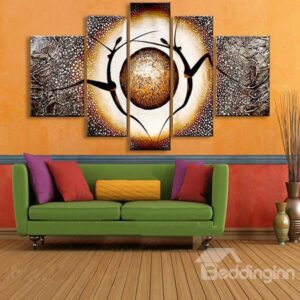 Modern Abstract Oil Painting Style People Dancing 5-Panel Wall Art Prints
