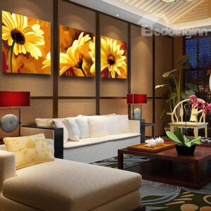 Gorgeous Daisy Living Room 3-Panel Wall Art Prints