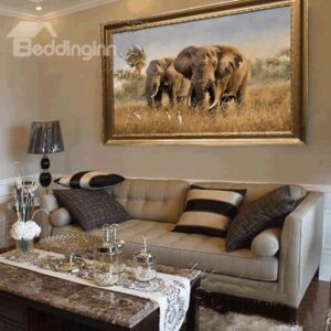 Wonderful Wild Elephants 1-Panel Framed Wall Art Prints