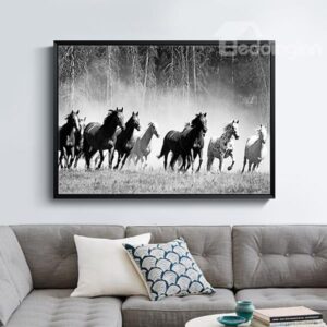 Fantastic Horses Galloping in Prairiesthe 1-Panel Framed Wall Art Prints
