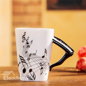 Creative Musical Theme Piano Design Handle Ceramic Coffee Mug
