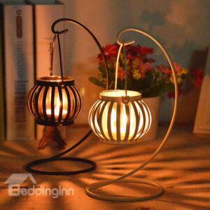 Creative Pumpkin Design Iron Candle Holder