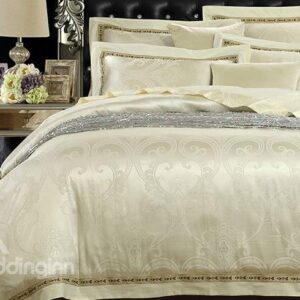 Graceful Noble Jacquard Print Cotton 4-Piece Duvet Cover Sets