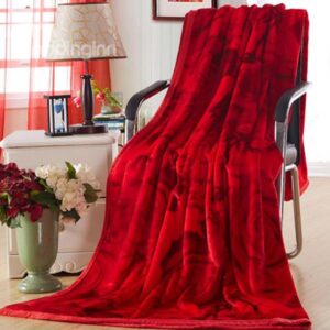 Super Warm Romantic Roses Print Red Blanket