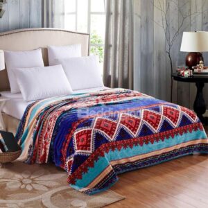 Exotic Well-made Geometric Figure Design Flannel Blanket