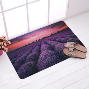 Amazing Lavendar Field in Sunset Glow Anti-Slipping Doormat