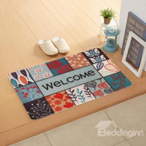 Wonderful Drawings Patchwork and Welcome Anti-Slipping Doormat
