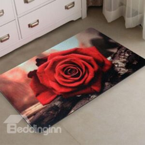 Gorgeous 3D Roses Bedroom Living Room Anti-Slipping Doormat