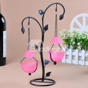 European Style Iron Art Work Suspended 2-Head Candle Holder