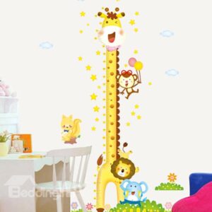 Lovely Tall Giraffe Print Height Measurement Kids Wall Decal