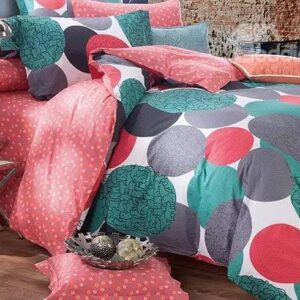 Concise Colorful Round Design Cotton 4-Piece Duvet Cover Sets