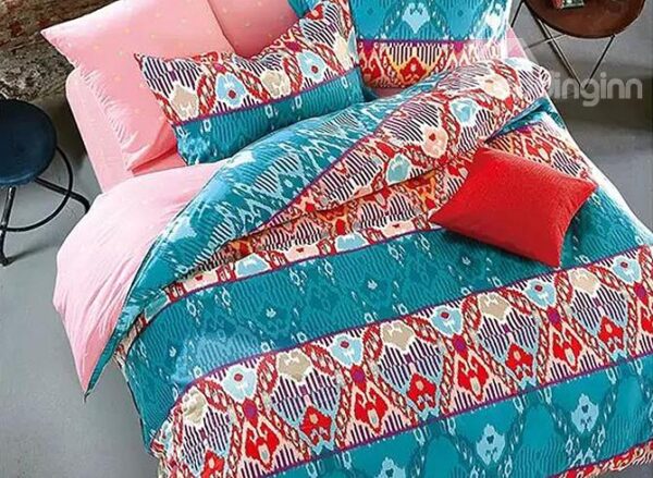 Stylish Abstract Design 4-Piece Cotton Duvet Cover Sets