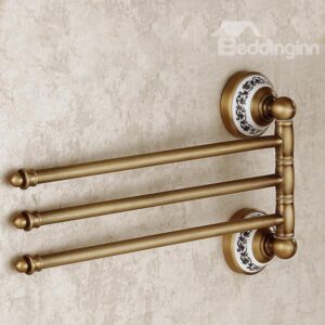 European Retro Style Rotatable Three Layers Brass Tower Bar