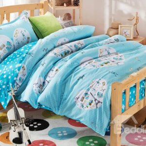 Beautiful Heart Shape with Tower in It 3-Piece Duvet Cover Sets
