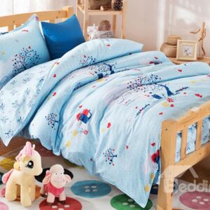 Wonderful Dream Forest Pattern Kids Cotton 3-Piece Duvet Cover Sets