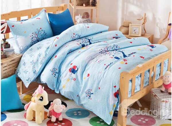 Wonderful Dream Forest Pattern Kids Cotton 3-Piece Duvet Cover Sets