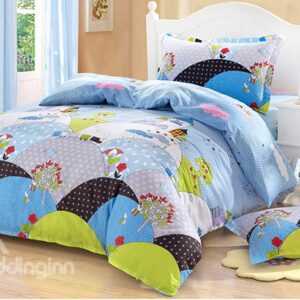 Bouncy Dream Castle Print Kids Cotton 3-Piece Duvet Cover Sets