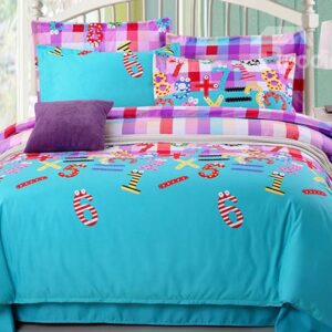 Fresh Color Numbers Print Kids 4-Piece Duvet Cover Sets