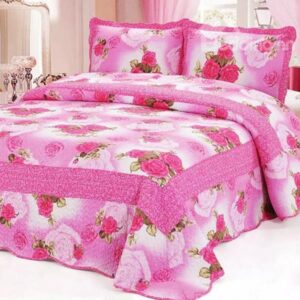 Fancy Romantic Roses Printing Cotton 3-Piece Bed in a Bag