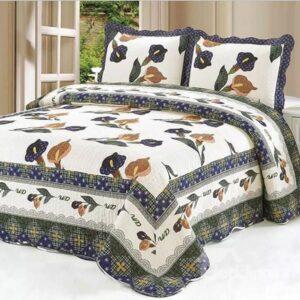 Graceful Calla Lily Printing Cotton 3-Piece Bed in a Bag