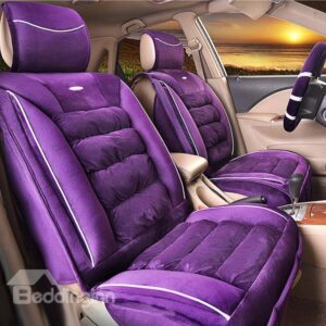 Classic Short Hair Plush Pure Colored Car Seat Cover