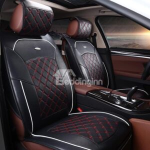 Formal and Classic Plaid Patterned Leather Material Car Seat Cover
