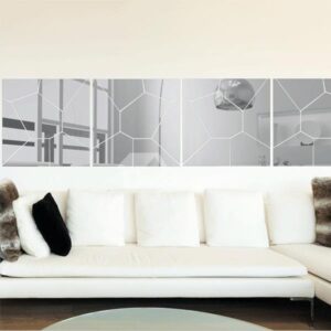 Creative Square Shapes Broken Effect DIY Acrylic Removable Mirror Surface 3D Wall Sticker