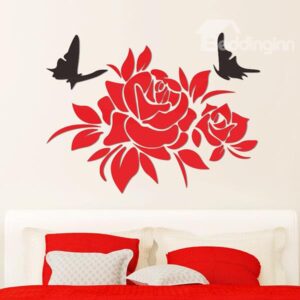Gorgeous Flowers and Butterfly Acrylic Removable 3D Wall Sticker