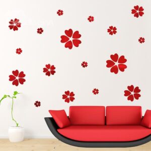 Amazing 5-Piece Acrylic Flowers DIY Removable Mirror Surface 3D Wall Sticker