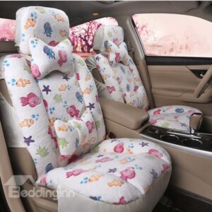 Cute and Creative Cartoon Designed Warm Plush Car Seat Cover