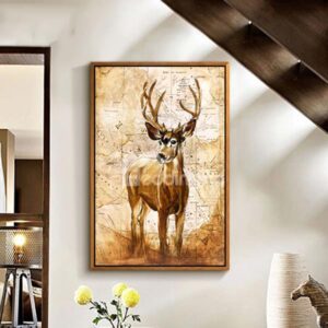Wonderful American Country Style Deer 1-Panel Framed Wall Art Print
