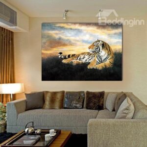 Amazing Tiger in Field 1-Panel Wall Art Print