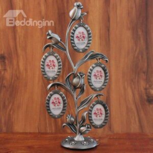 Unique Tulip Design Tin 5-Frame Desktop Photo Frame