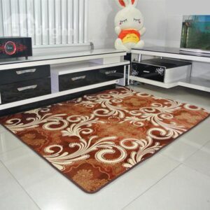 Gorgeous Floral Pattern Coral Fleece Living Room Bedroom Area Rug