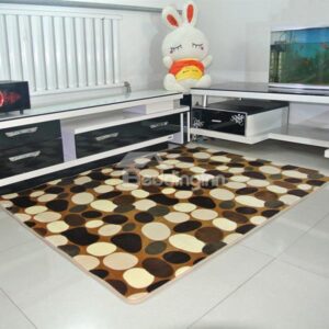 Classic Pebbles Pattern Coral Fleece Living Room Bedroom Area Rug