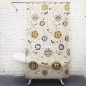 Chinoiserie Unique Flower and Birds Shower Curtain