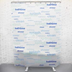Fashion Simple Fresh Bathtime Alphabets Shower Curtain