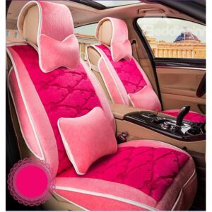 Comfortable Floral Patterned Plush Car Seat Cover Set