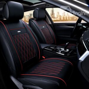 Classic Rhombus Patterned Leather Material Car Seat Cover