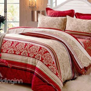 Exquisite Jacquard Printing European Style 4-Piece Cotton Duvet Cover Sets