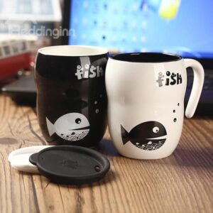 Creative Simple Fish Pattern Coffee Mug Gift Idea