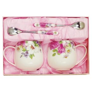 Gorgeous Floral Pattern 1-Pair Ceramic Coffee Mug Sets