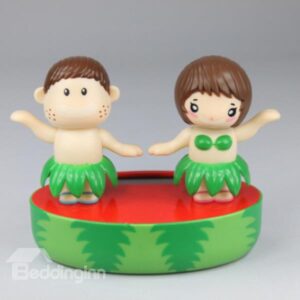 Creative Solar Powered Hawaiian Dance Couple Car Decor