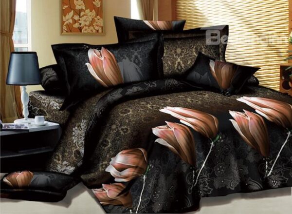 Mysterious Flowers Printed Cotton 2-Piece Pillow Cases